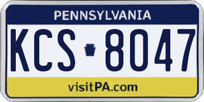 PA license plate KCS8047