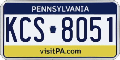 PA license plate KCS8051