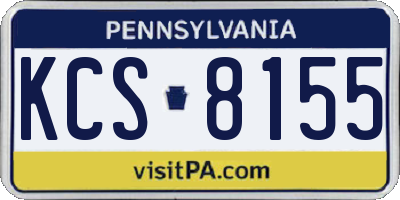 PA license plate KCS8155
