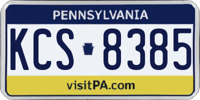 PA license plate KCS8385
