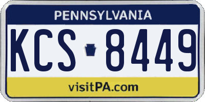 PA license plate KCS8449
