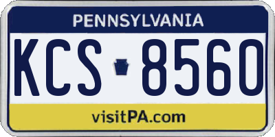 PA license plate KCS8560