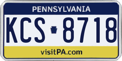 PA license plate KCS8718