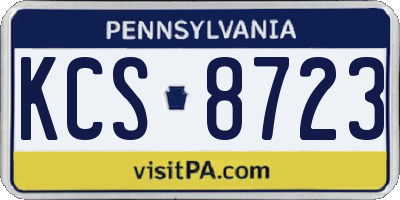 PA license plate KCS8723
