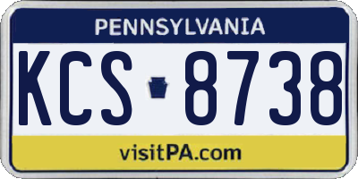 PA license plate KCS8738