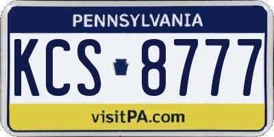 PA license plate KCS8777