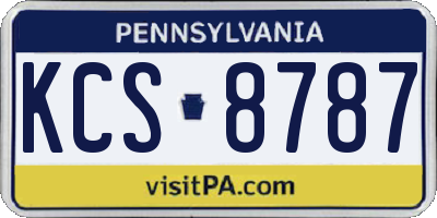 PA license plate KCS8787