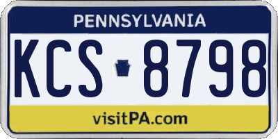 PA license plate KCS8798