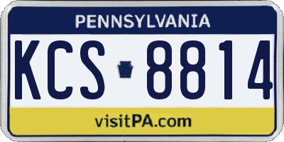 PA license plate KCS8814