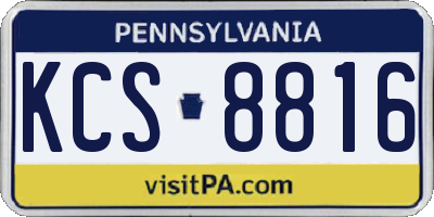 PA license plate KCS8816