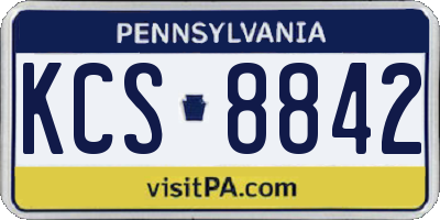 PA license plate KCS8842
