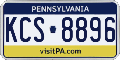 PA license plate KCS8896