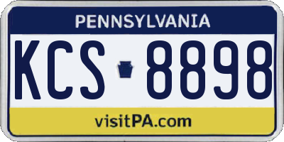 PA license plate KCS8898