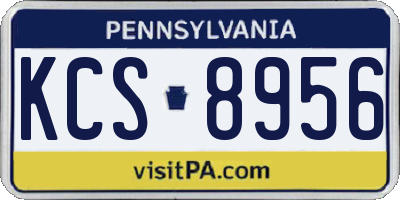 PA license plate KCS8956