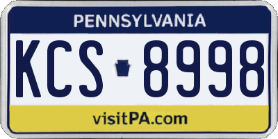 PA license plate KCS8998