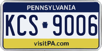 PA license plate KCS9006