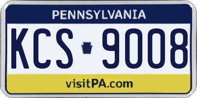 PA license plate KCS9008