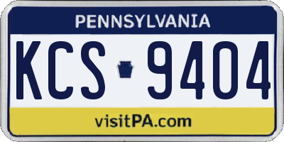 PA license plate KCS9404
