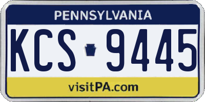 PA license plate KCS9445