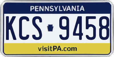 PA license plate KCS9458