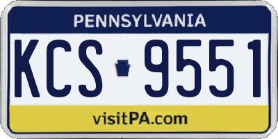 PA license plate KCS9551