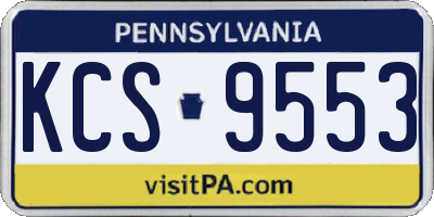 PA license plate KCS9553
