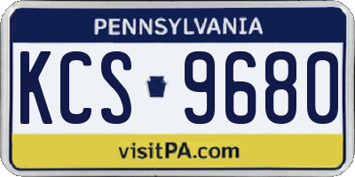 PA license plate KCS9680