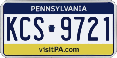 PA license plate KCS9721