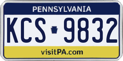 PA license plate KCS9832