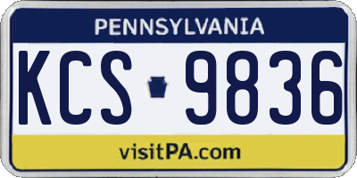 PA license plate KCS9836