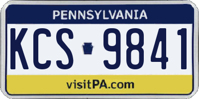 PA license plate KCS9841