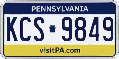 PA license plate KCS9849