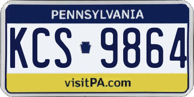 PA license plate KCS9864