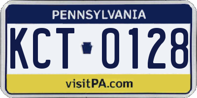 PA license plate KCT0128