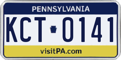 PA license plate KCT0141