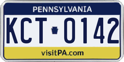 PA license plate KCT0142