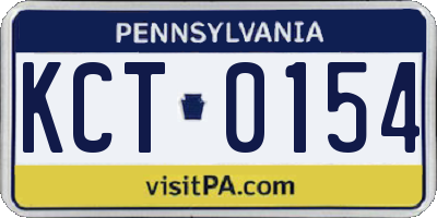 PA license plate KCT0154