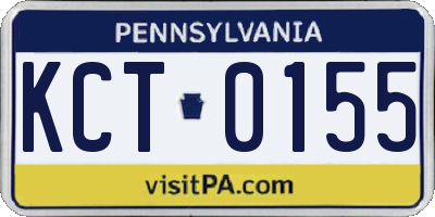 PA license plate KCT0155