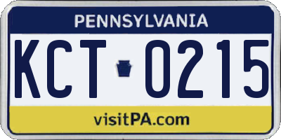 PA license plate KCT0215