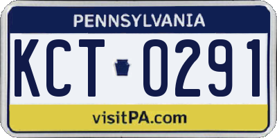 PA license plate KCT0291
