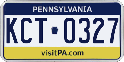 PA license plate KCT0327