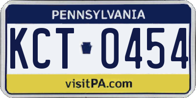 PA license plate KCT0454