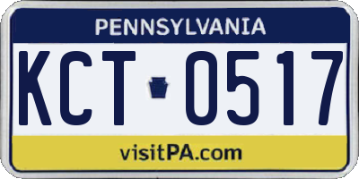 PA license plate KCT0517