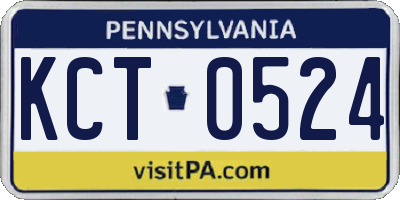 PA license plate KCT0524