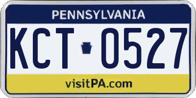 PA license plate KCT0527