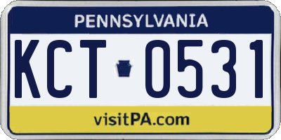 PA license plate KCT0531