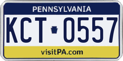 PA license plate KCT0557