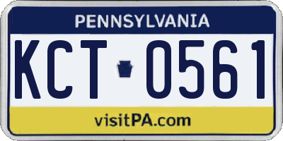 PA license plate KCT0561