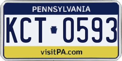 PA license plate KCT0593