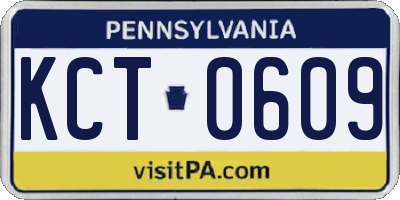 PA license plate KCT0609